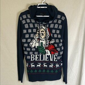 BELIEVE Santa Ugly Christmas‎ Sweater Hoodie – West Forty Nine – Size M